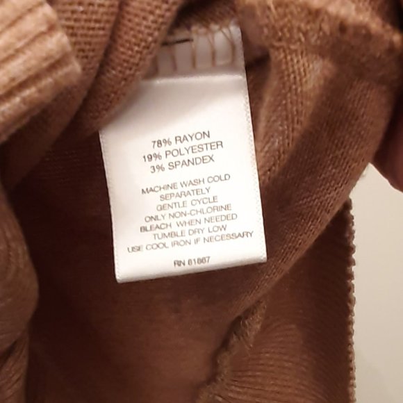 Signature Studio Sz L Tan/Lt Brown, soft, lightweight tunic sweater, long sleeve - Picture 2 of 11